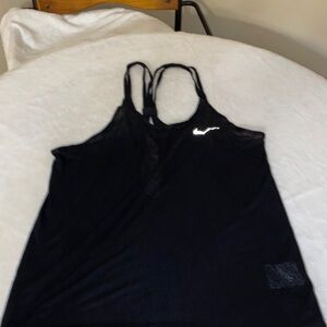 Nike Women's Black Tank Top with White Logo